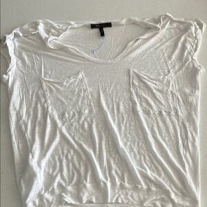 BCBGMaxAzria White Cap Sleeve Relaxed Tee